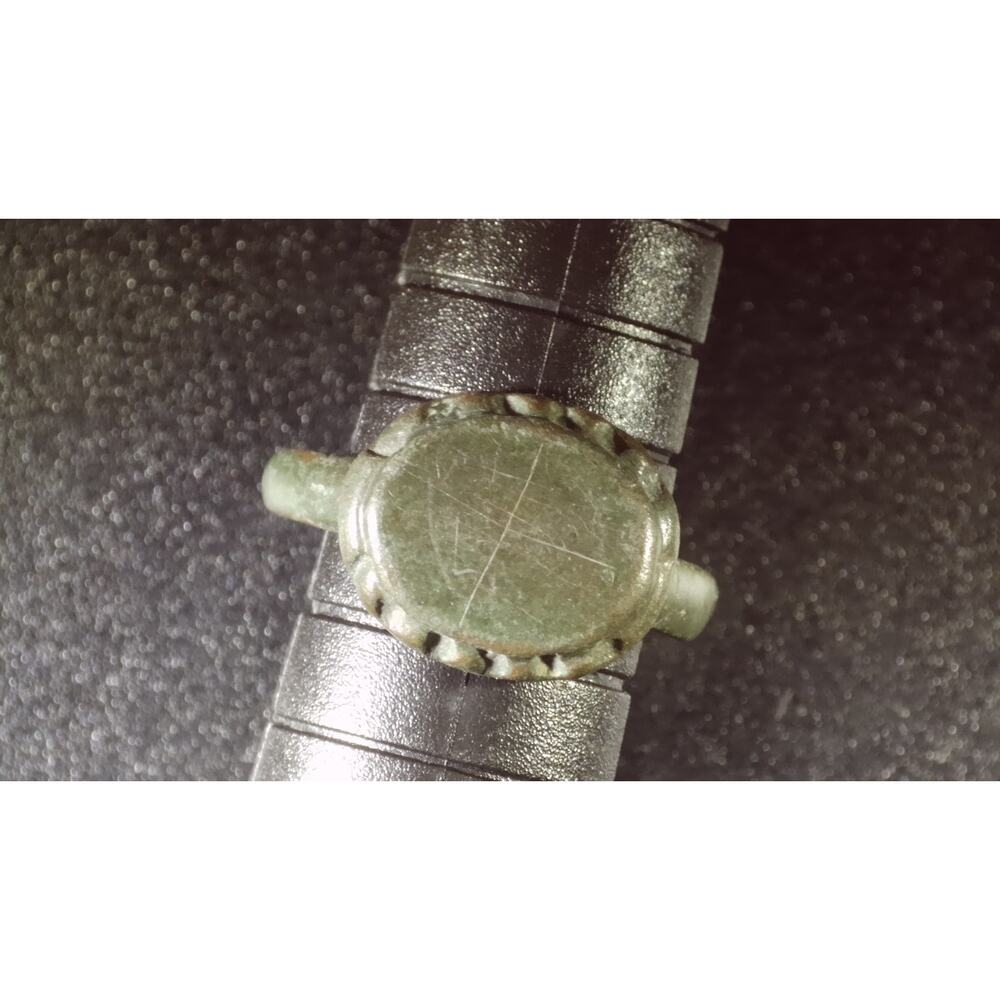 Rare Genuine Ancient Roman Bronze Ring Raised Design